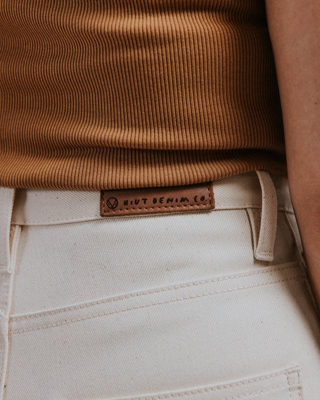 The Edith - Wide Crop - Ecru Denim.